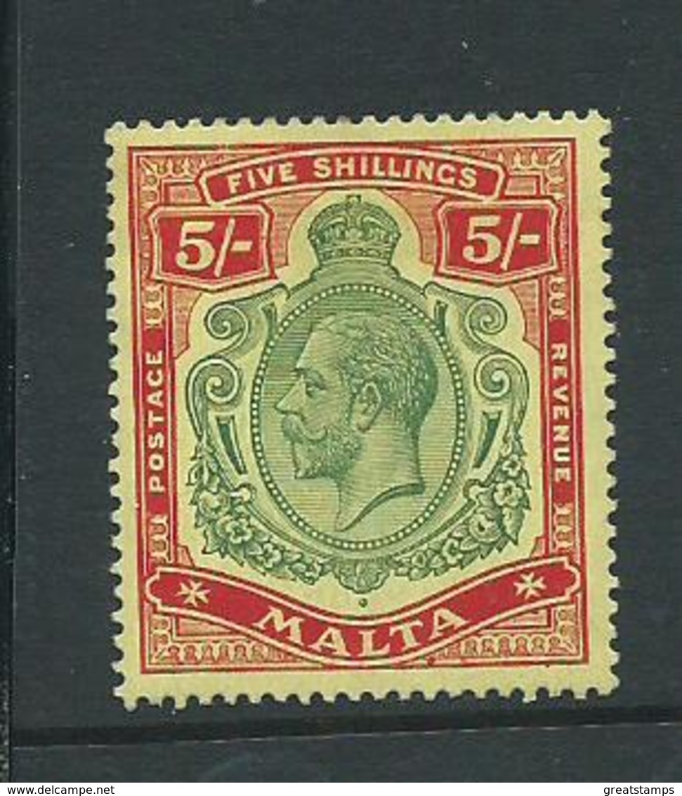 Malta Stamps Sg88 Hm  5/-   Multiple Crown Ca - Malta