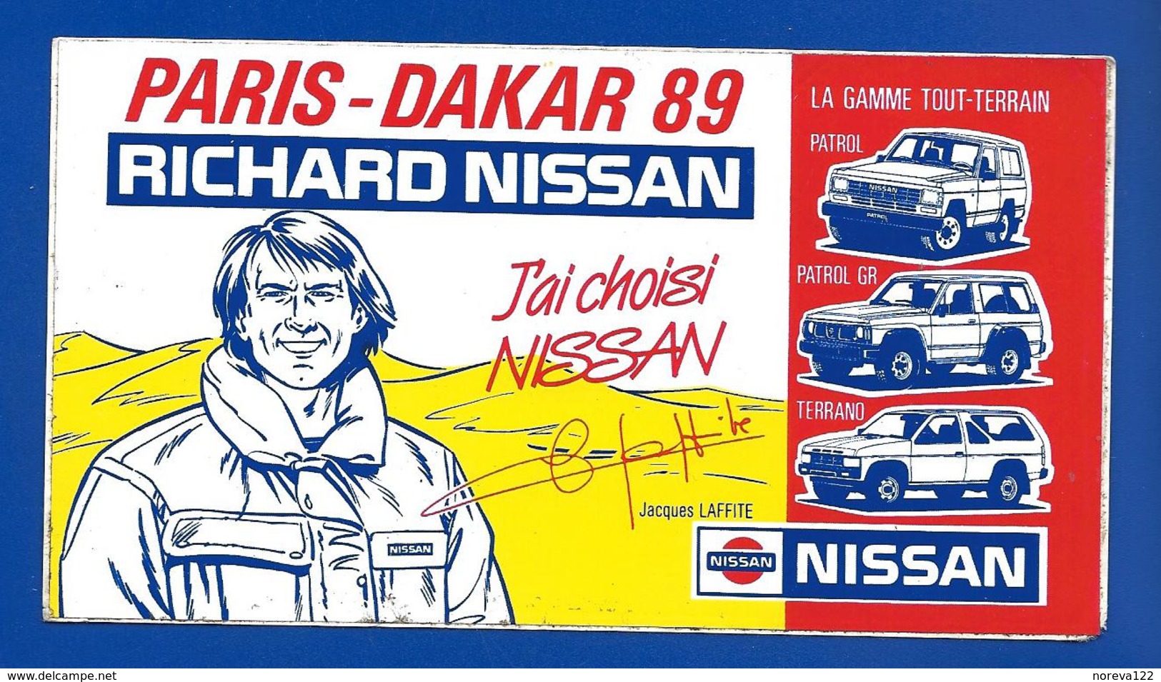 A.C J. LAFFITE J'ai Choisi NISSAN Paris-Dakar 89 - Autocollants
