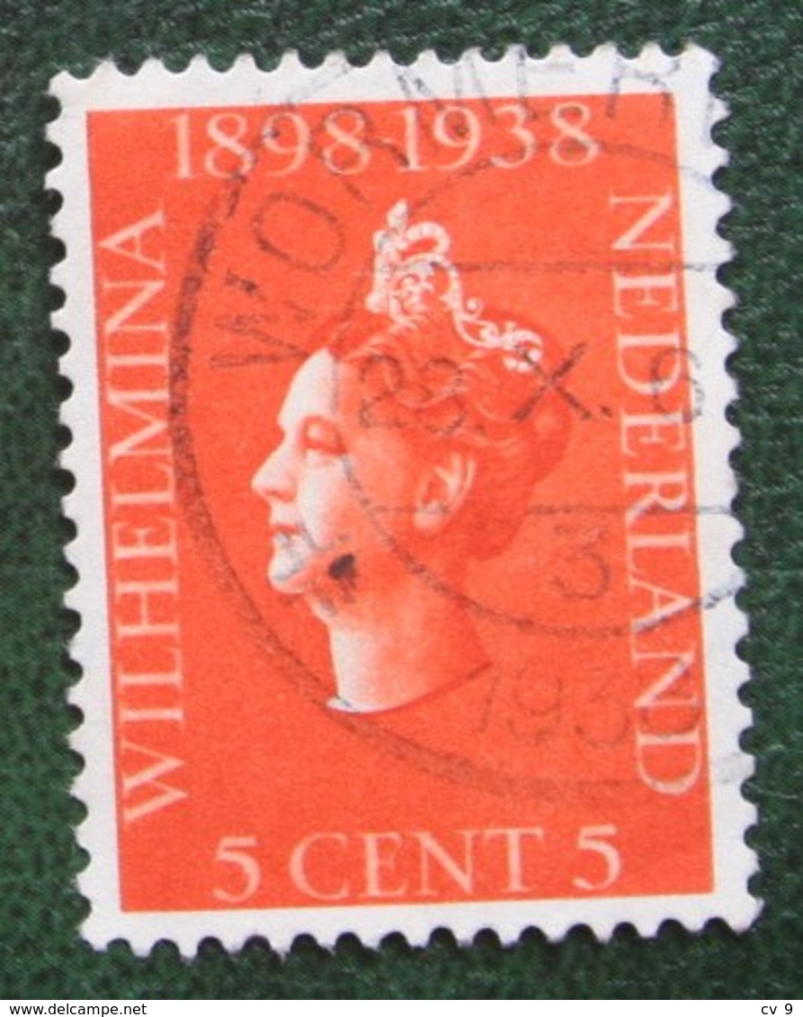 5 Ct 40 Jaar Jubileum Wilhelmina NVPH 311 (Mi 319) 1938 Gestempeld / USED NEDERLAND / NIEDERLANDE - Used Stamps