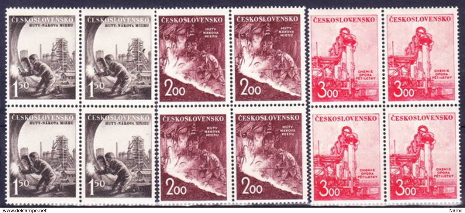 ** Tchécoslovaquie 1952 Mi 709-11 (Yv 618-20), (MNH) - Unused Stamps