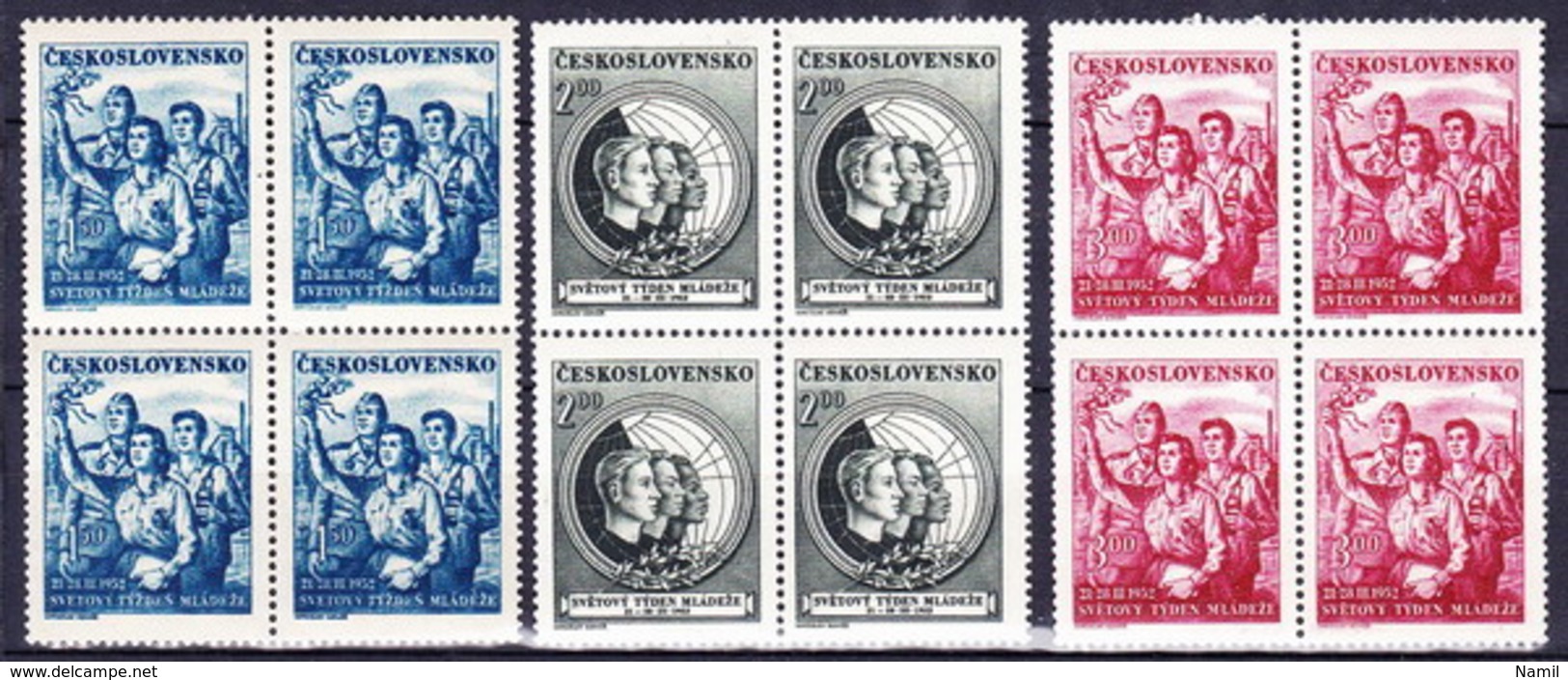 ** Tchécoslovaquie 1952 Mi 712-4 (Yv 624-6), (MNH) - Ungebraucht