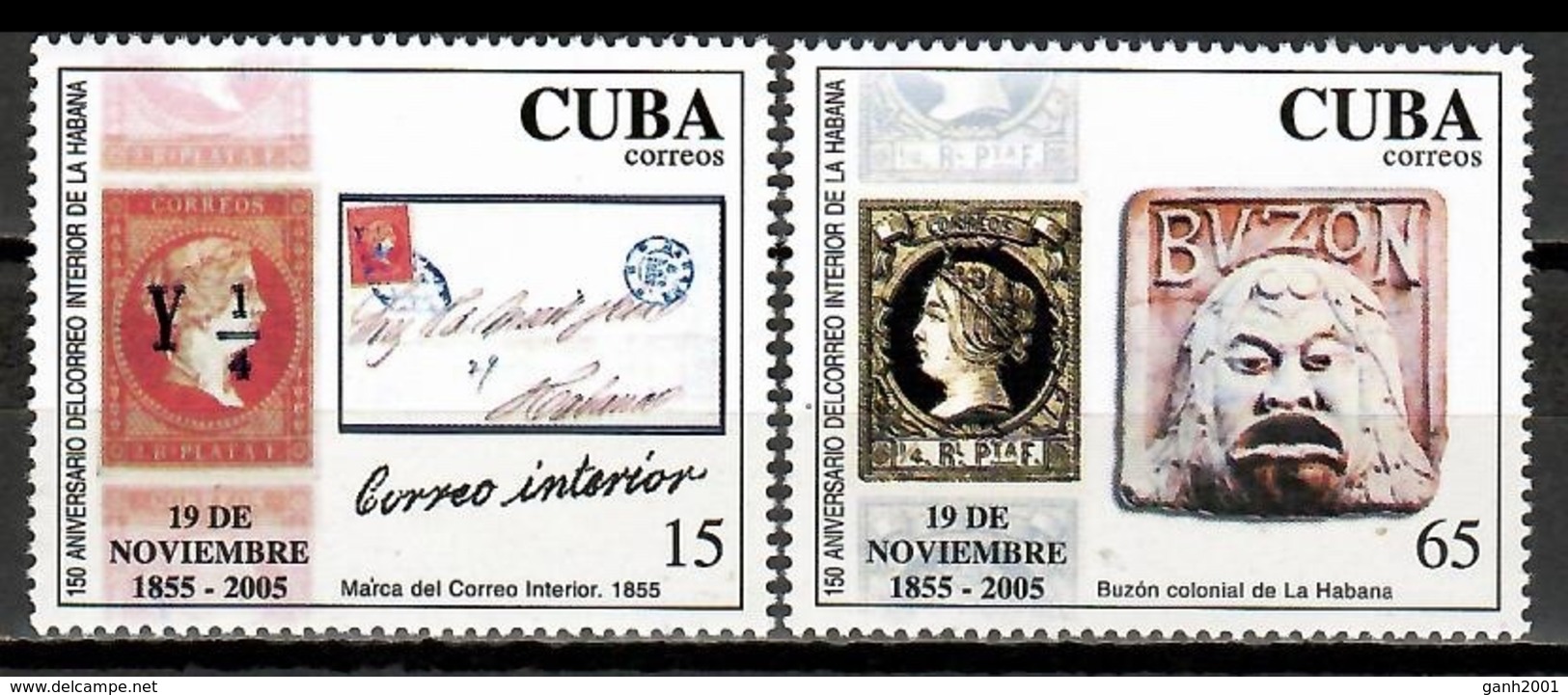 Cuba 2005 / Stamp On Stamp 150 Years La Havana Post MNH Sellos Sobre Sellos / Cu11807  C2 - Sellos Sobre Sellos