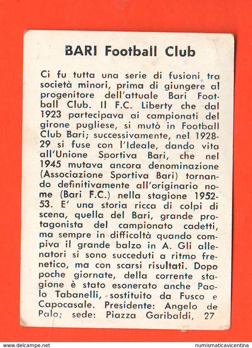 Calcio Calciatori BARI Football Club Anni 60 - Altri & Non Classificati