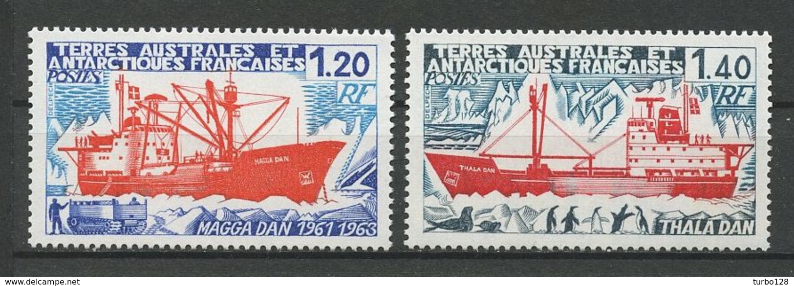 TAAF 1977 N° 66/67 ** Neufs MNH Superbes C 7.60 € Bateaux Boats Ships Navires Magga Dan Thala Dan - Neufs