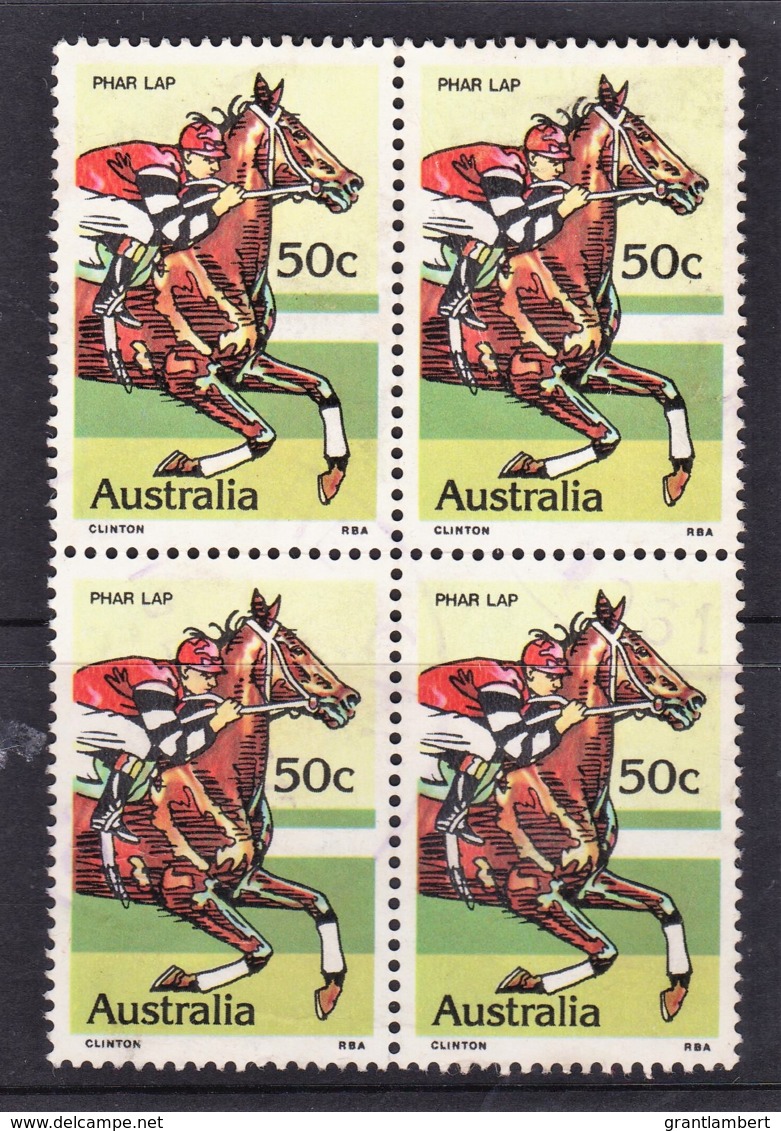 Australia 1978 Horse Racing - Phar Lap 50c Block Of 4 Used - Gebruikt