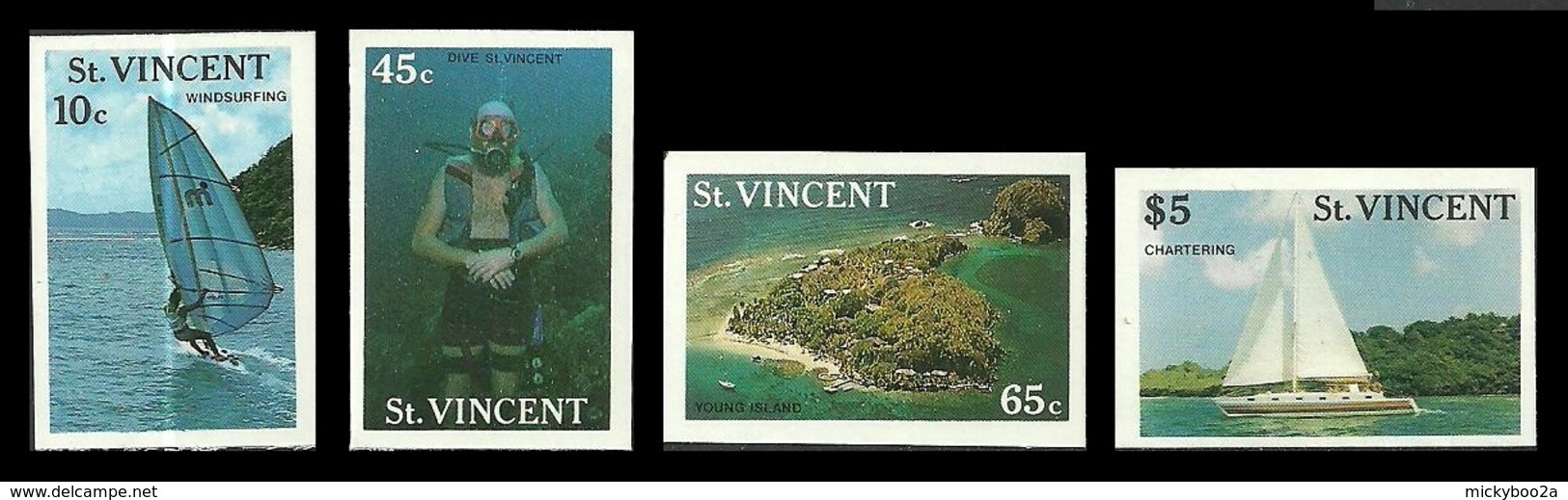 ST VINCENT 1988 TOURISM IMPERF SPORT SCUBA DIVING WINDSURFING SAILING SHIPS MNH - St.Vincent (1979-...)