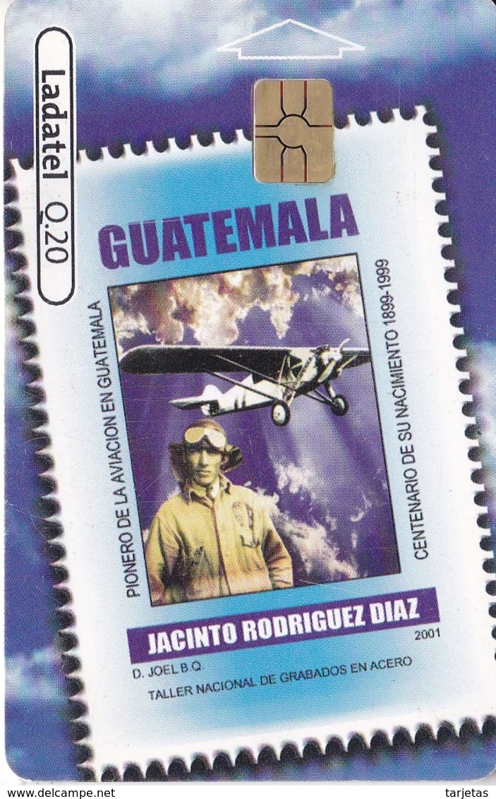 TARJETA DE GUATEMALA DE HOMBRES CELEBRES - JACINTO RODRIGUEZ (SELLO-STAMP) (LADATEL-TELGUA) - Guatemala