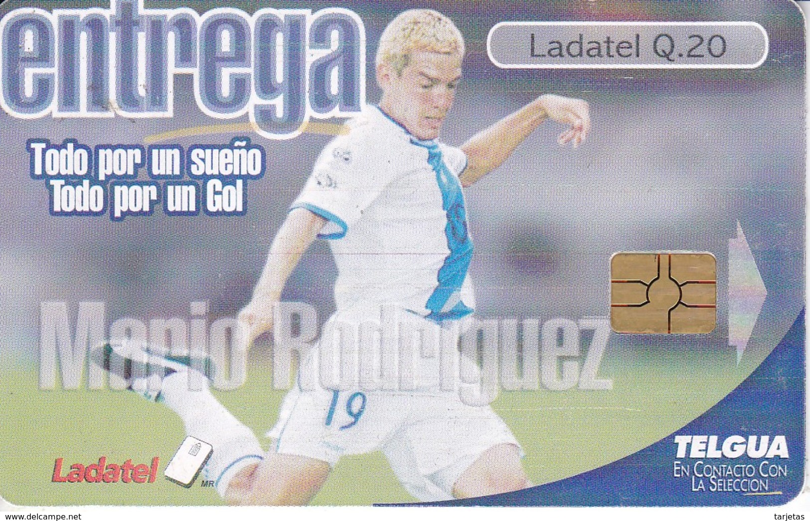 TARJETA DE GUATEMALA DE MARIO RODRIGUEZ (FUTBOL - FOOTBALL) (LADATEL-TELGUA) - Guatemala