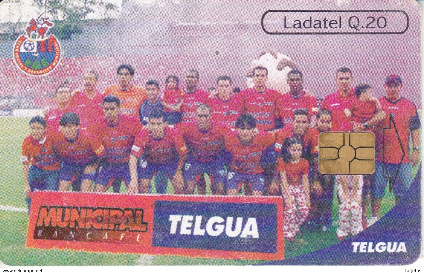 TARJETA DE GUATEMALA DEL CLUB MUNICIPAL (FUTBOL - FOOTBALL) (LADATEL-TELGUA) - Guatemala