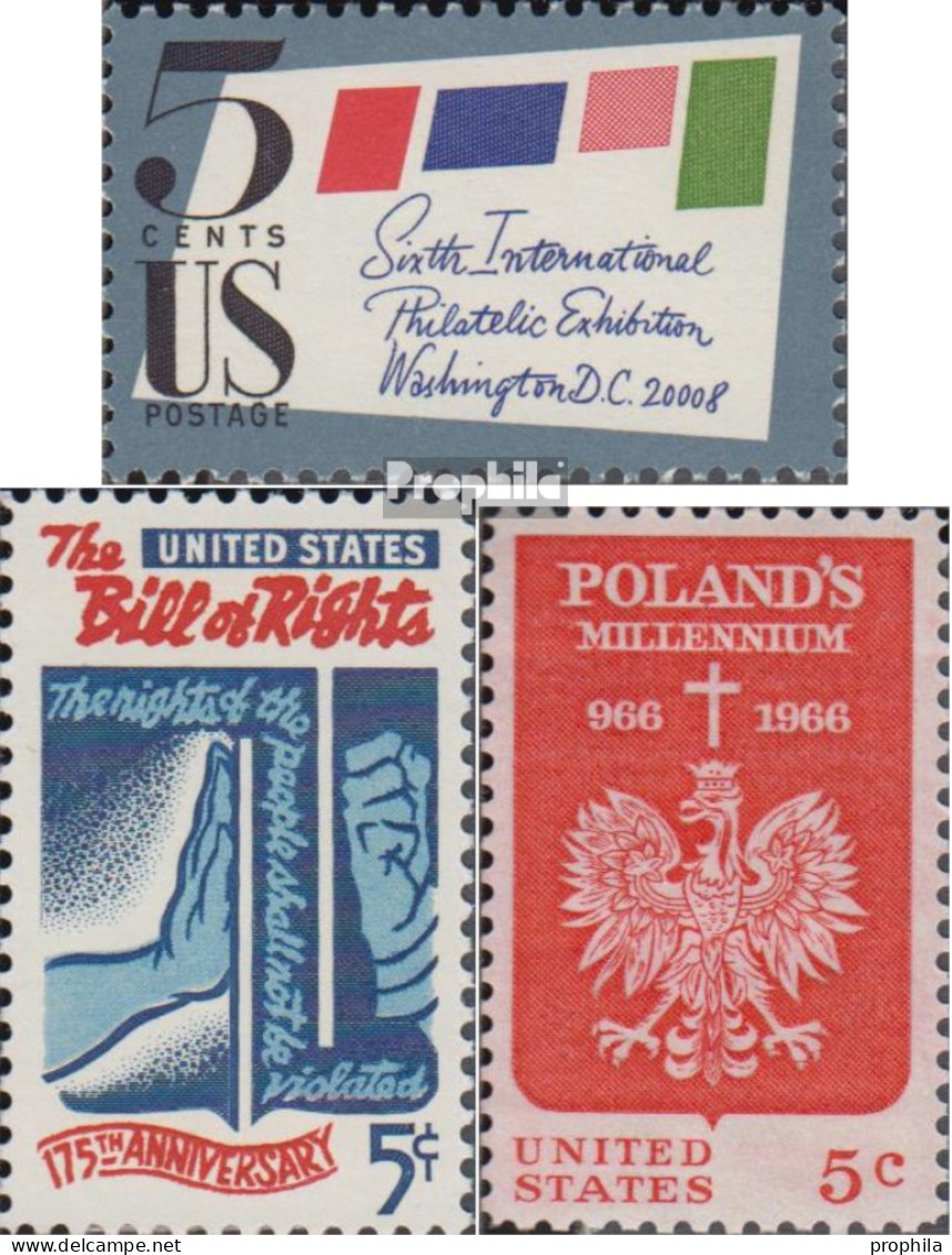 USA 901A,903,904 (kompl.Ausg.) Postfrisch 1966 SIPEX, Grundrechte, Polen - Unused Stamps