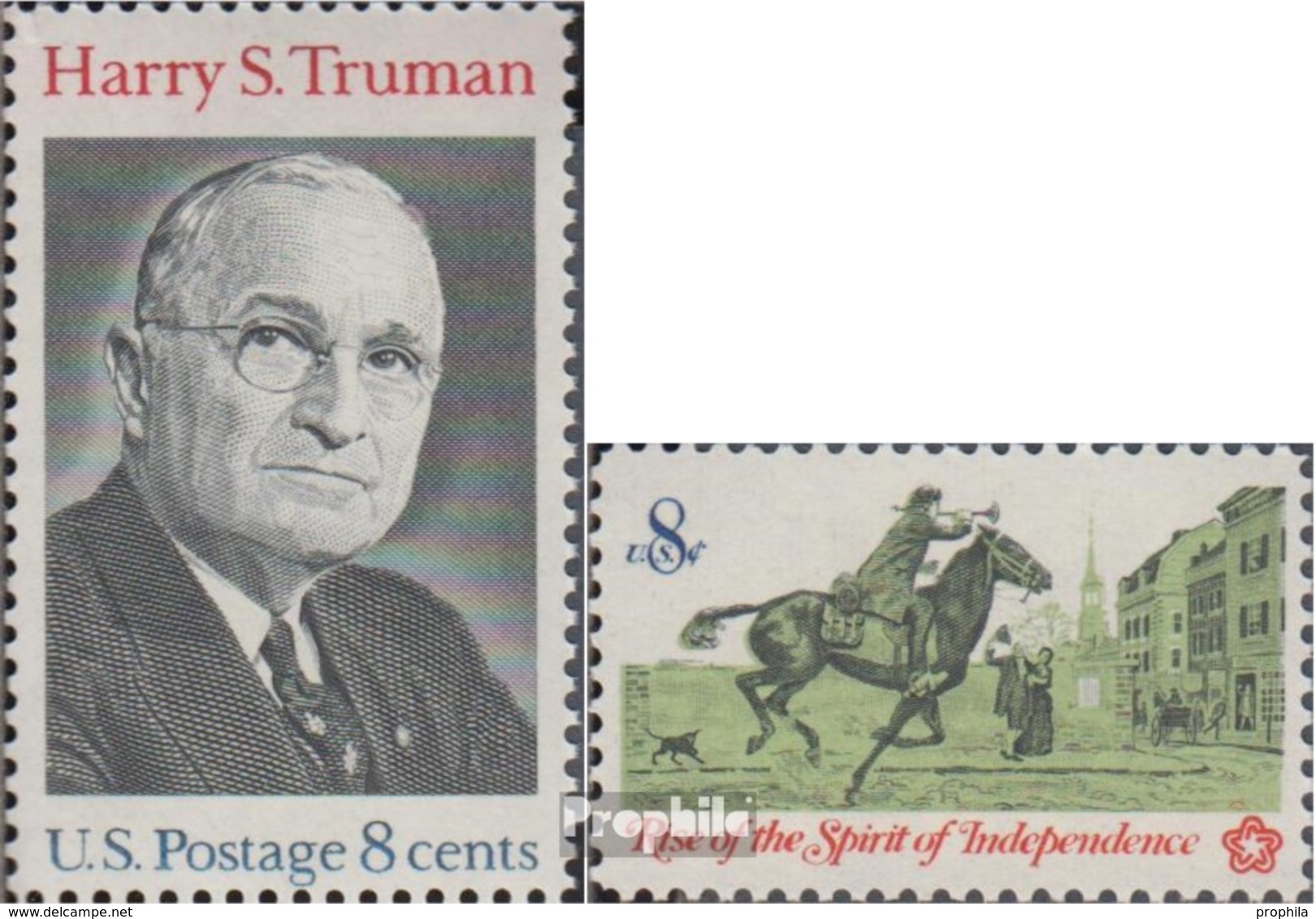 USA Mi.-Nr.: 1106,1107 (kompl.Ausg.) Postfrisch 1973 Harry S Truman, Unabhängigkeit - Nuovi