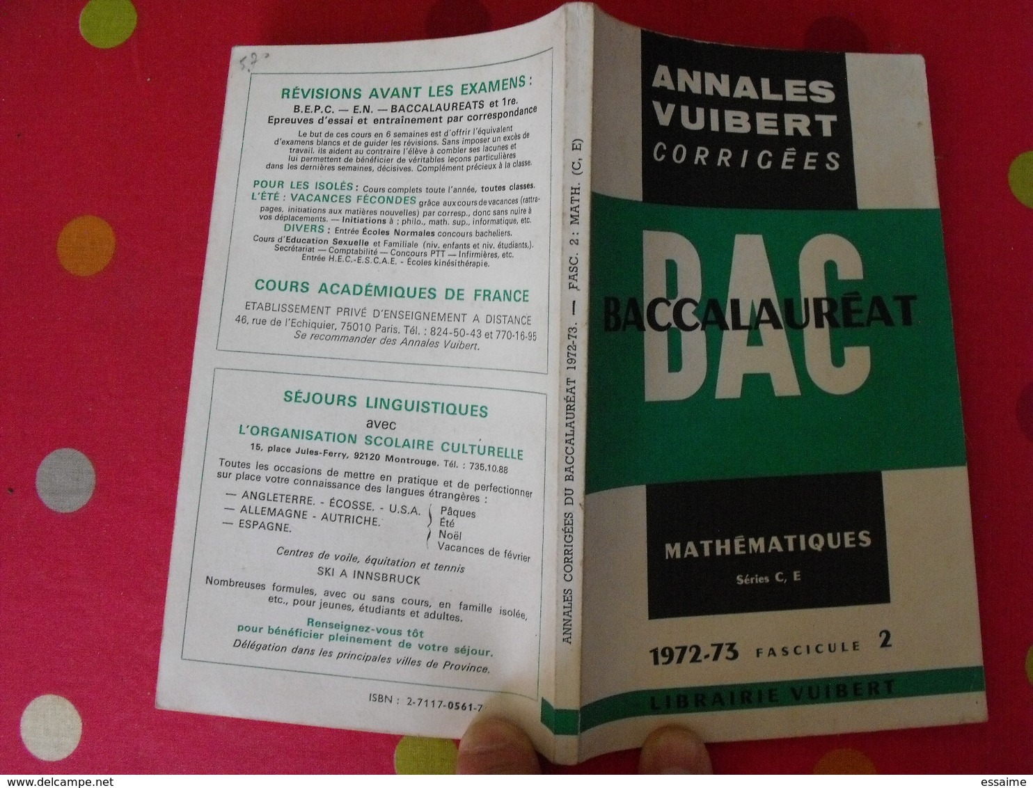 17 livres mathématiques arithmétique algèbre trigonométrie exercices corrigés géométrie annales vuibert scolaire