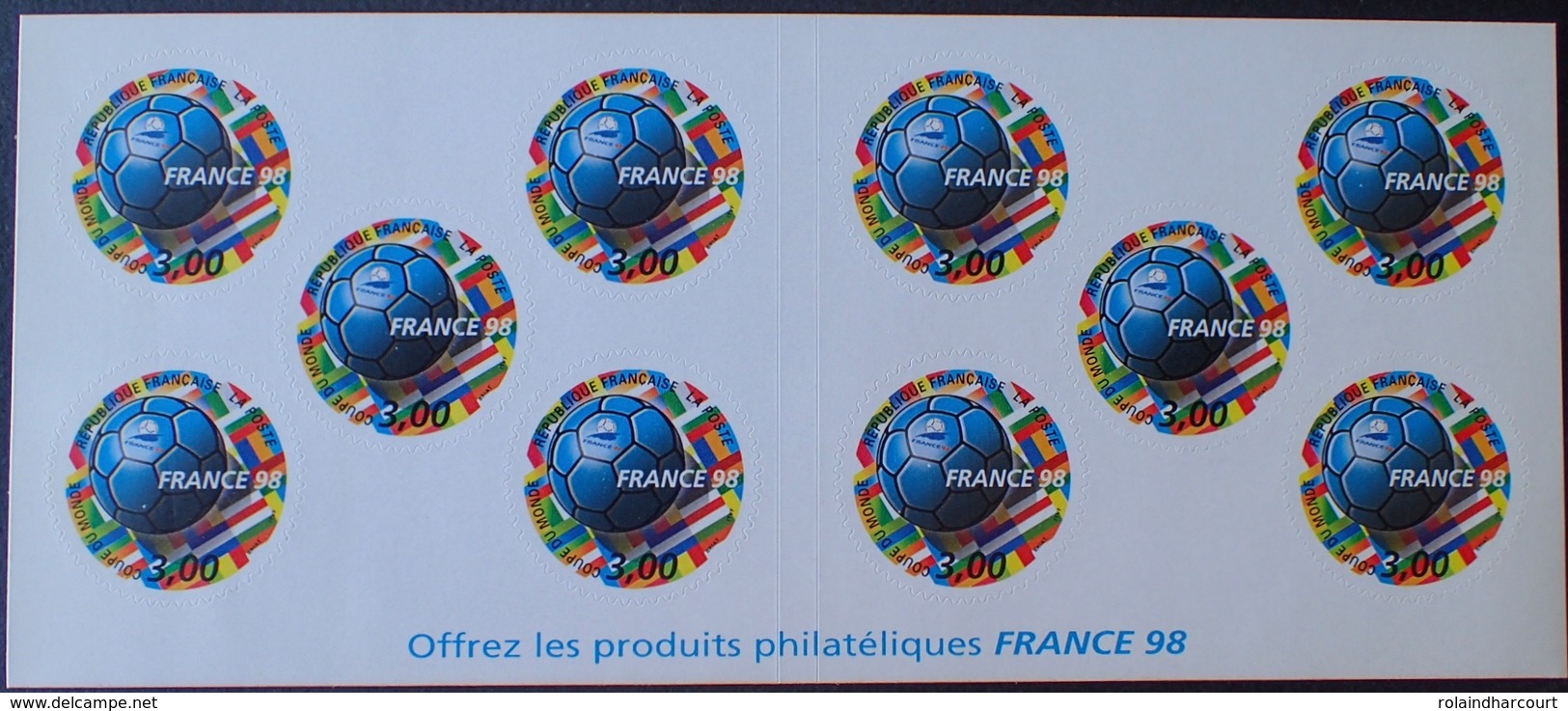 R1615/56 - COUPE DU MONDE DE FOOTBALL / FRANCE 98 - BANDE CARNET N°BC17 TIMBRES NEUFS** AUTOADHESIFS - Other & Unclassified