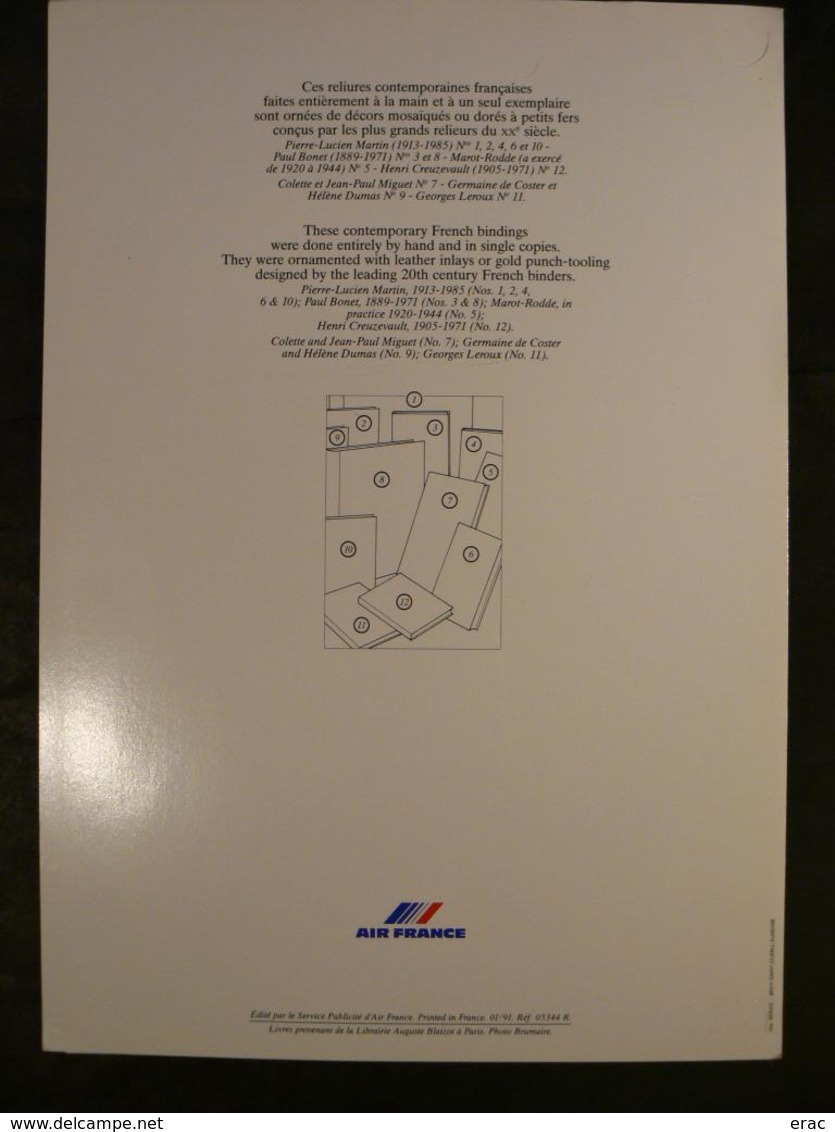 Menu Air France - Miami-Paris - Reliures Contemporaines - Boeing 747 - 1ère Classe - Menus