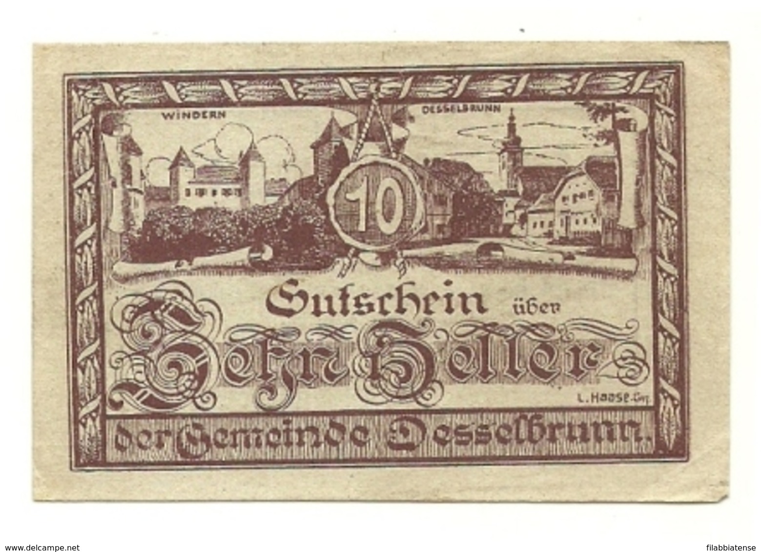 1920 - Austria - Desselbrunn Notgeld N103   ----- - Austria