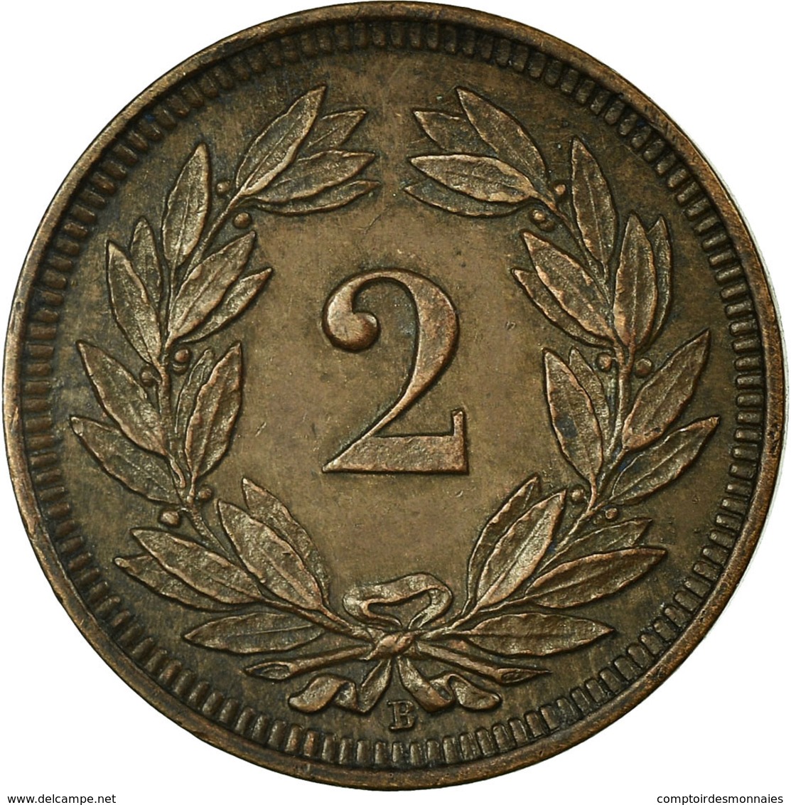 Monnaie, Suisse, 2 Rappen, 1893, Bern, TB+, Bronze, KM:4.2 - Autres & Non Classés