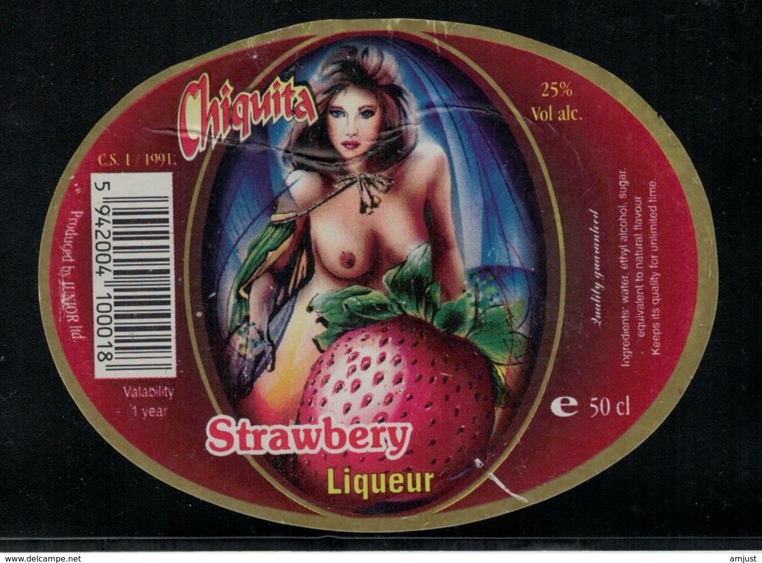 Etiquette De Liqueur // Strawbery, Chiquita Erotique - Autres & Non Classés