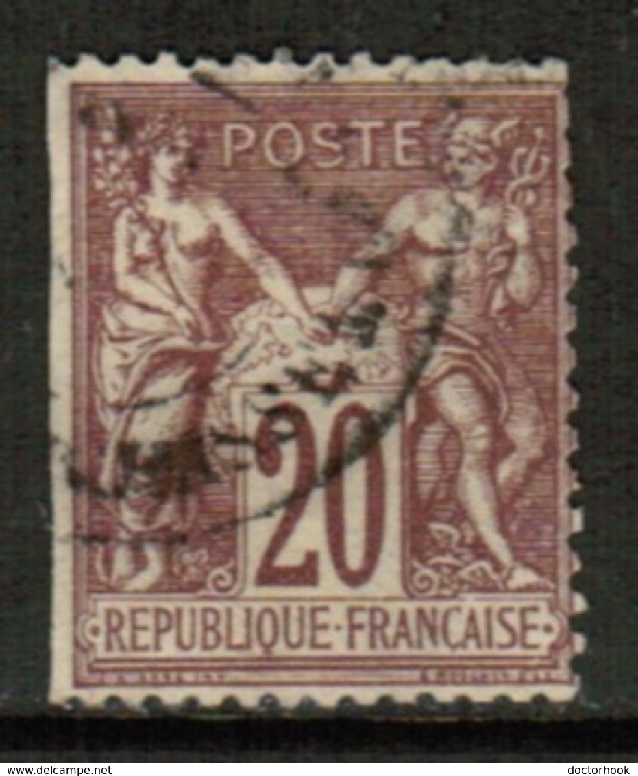 FRANCE  Scott # 70 USED STRAIGHT EDGE  (Stamp Scan # 520) - 1876-1878 Sage (Type I)