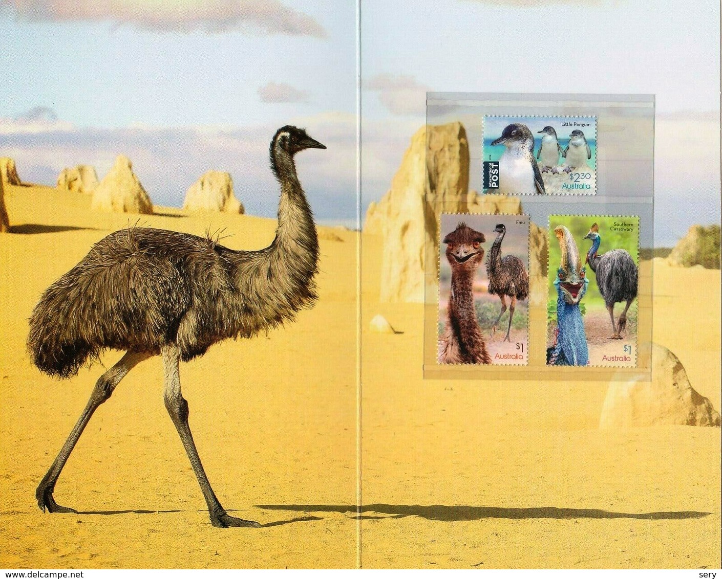 Australia 2019 Stamp Pack 3 V MNH  Flightless Birds Bird Penguin Ostrich Emu Southern Cassowary - Autruches