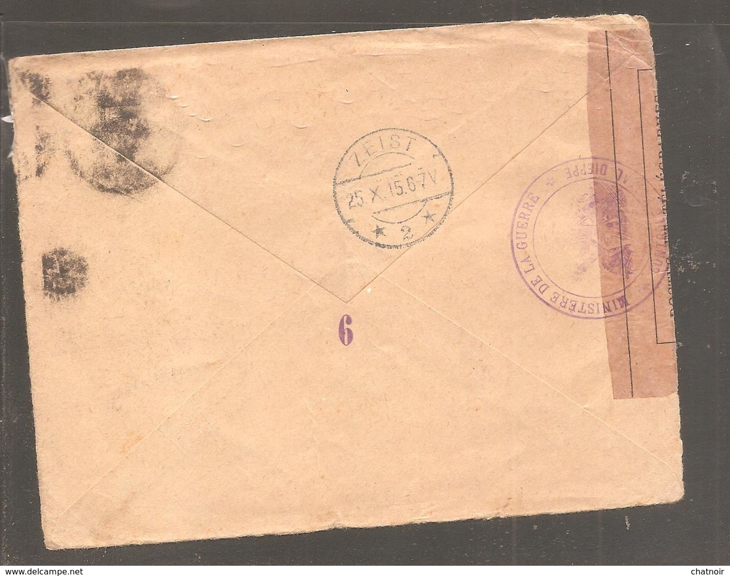 Envelop Oblit  LE MANS 1915   25c Semeuse + "ouvert Par L Autorite Militaire" + Controle DIEPPE Pour La Hollande - Cartas & Documentos