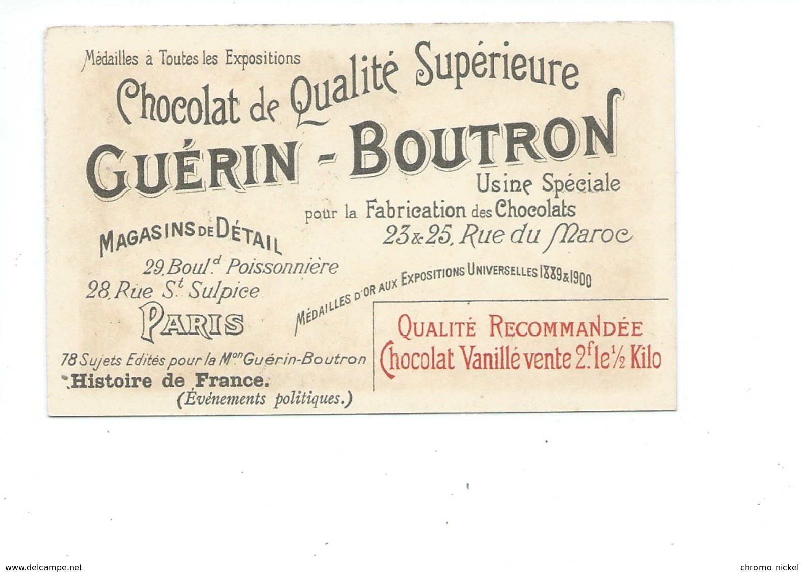 Chromo Robert Le Pieux Bien Pub:Guérin Boutron 2 Scans  Histoire De France - Guerin Boutron