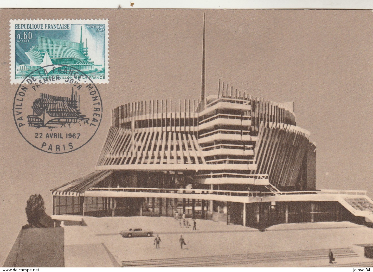 Carte Maximum Yvert  1519 Exposition Montréal Canada 22/4/1967 - 1960-1969