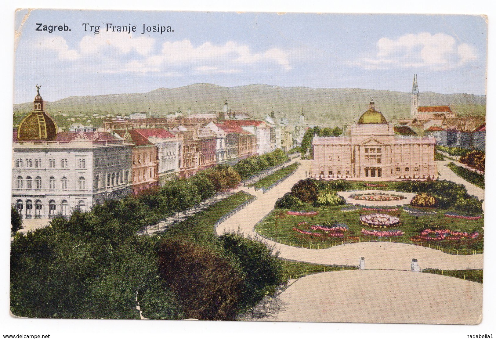 1920 YUGOSLAVIA, CROATIA, ZAGREB TO PARIS, FRANCE, BAN JELACIC SQUARE, ILLUSTRATED POSTCARD, USED - Yugoslavia