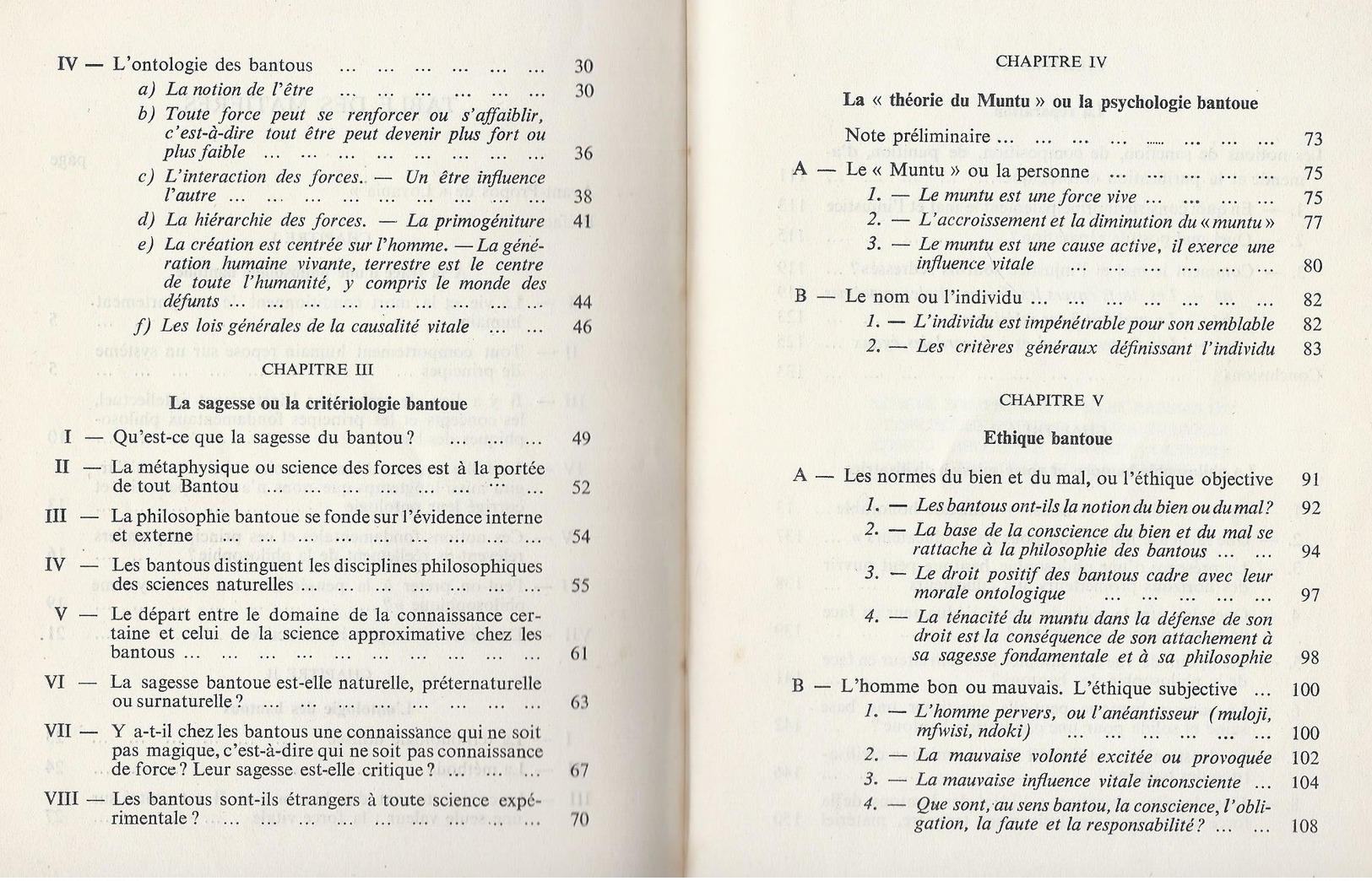 1945 LA PHILOSOPHIE BANTOUE P. P. TEMPELS - IMPRIMERIE IMBELCO ELISABETHVILLE CONGO BELGE - Psychologie/Philosophie