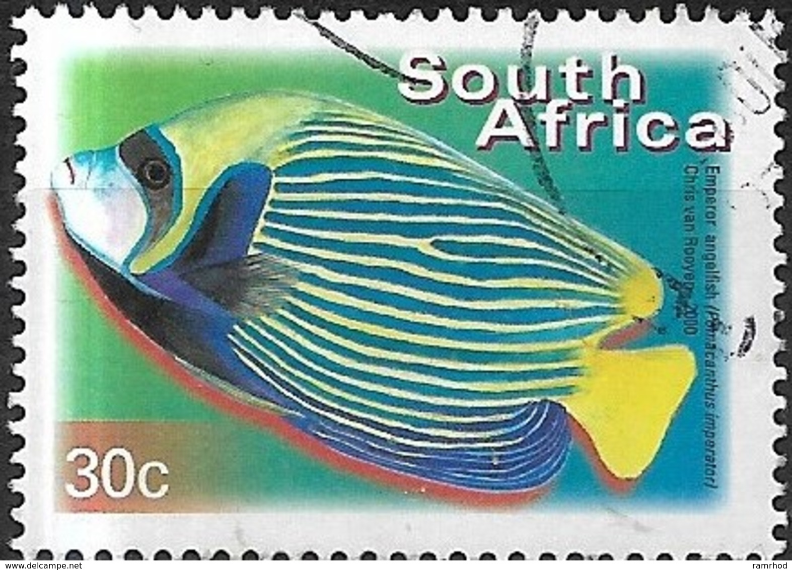 SOUTH AFRICA 2000 Flora And Fauna - 30c - Emperor Angelfish FU - Oblitérés