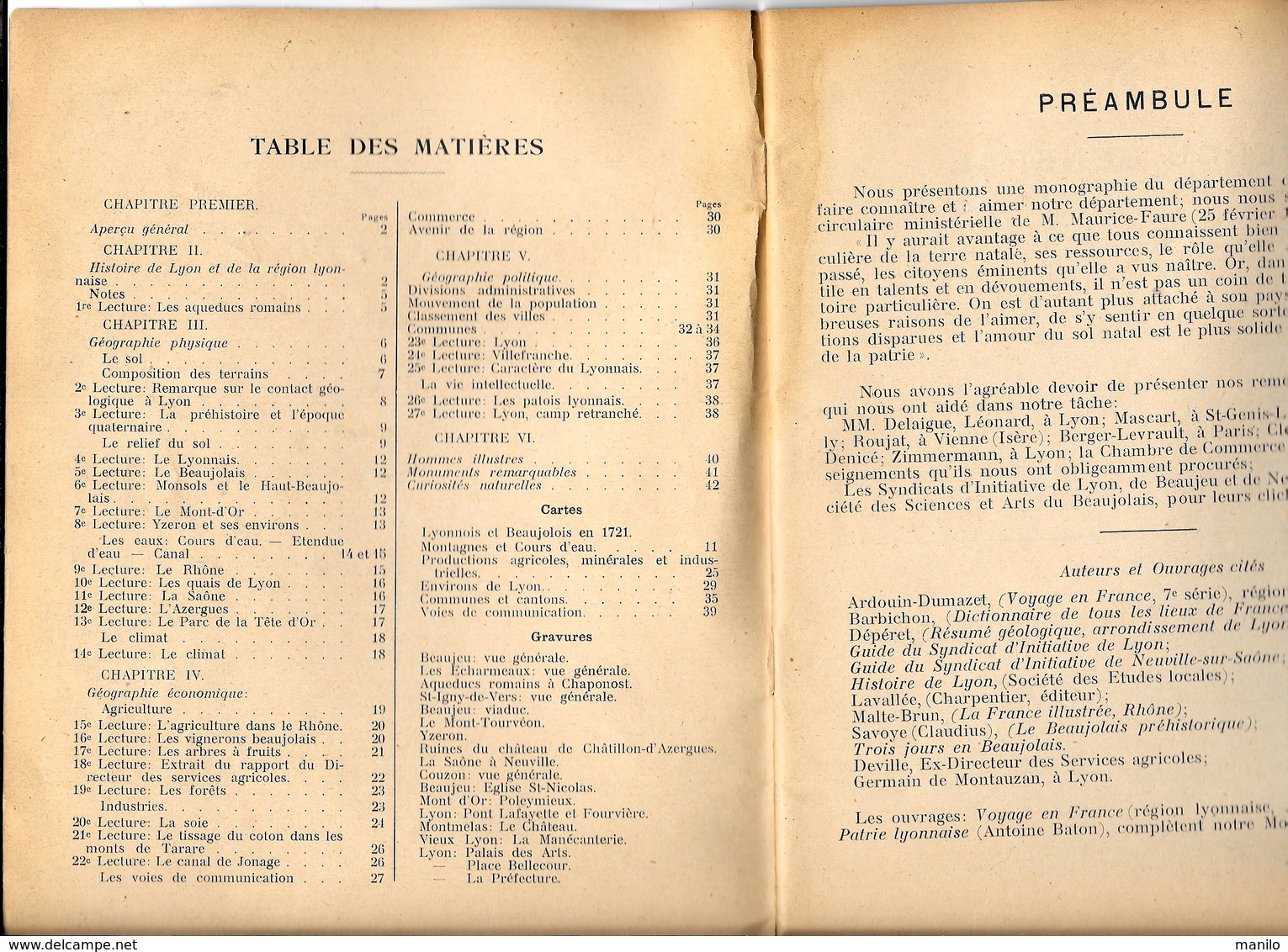 DEPARTEMENT DU RHONE Par F.VIAL Instituteur 1914 -cartes, Gravures, Lectures Impr. Moderne J.LAMARSALLE à VILLEFRANCHE - Rhône-Alpes