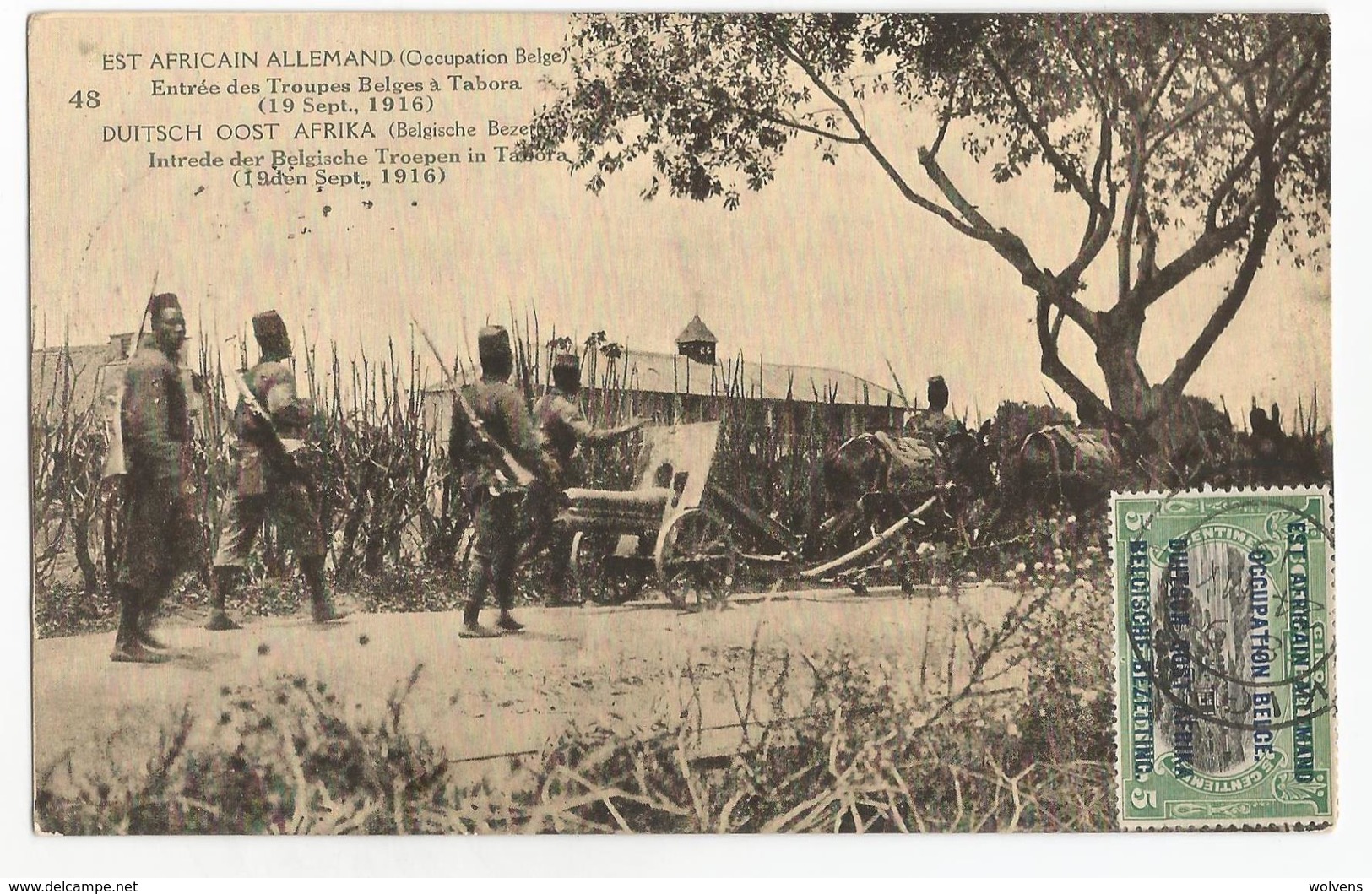 Tanzanie Entrée Des Troupes Belges à Tabora  Est Africain Allemand Occupation Belge CPA PK EP - Tanzania