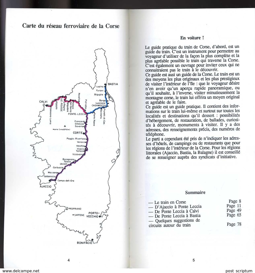 Livre -  Petit Guide Pratique Du Train De Corse - Corse