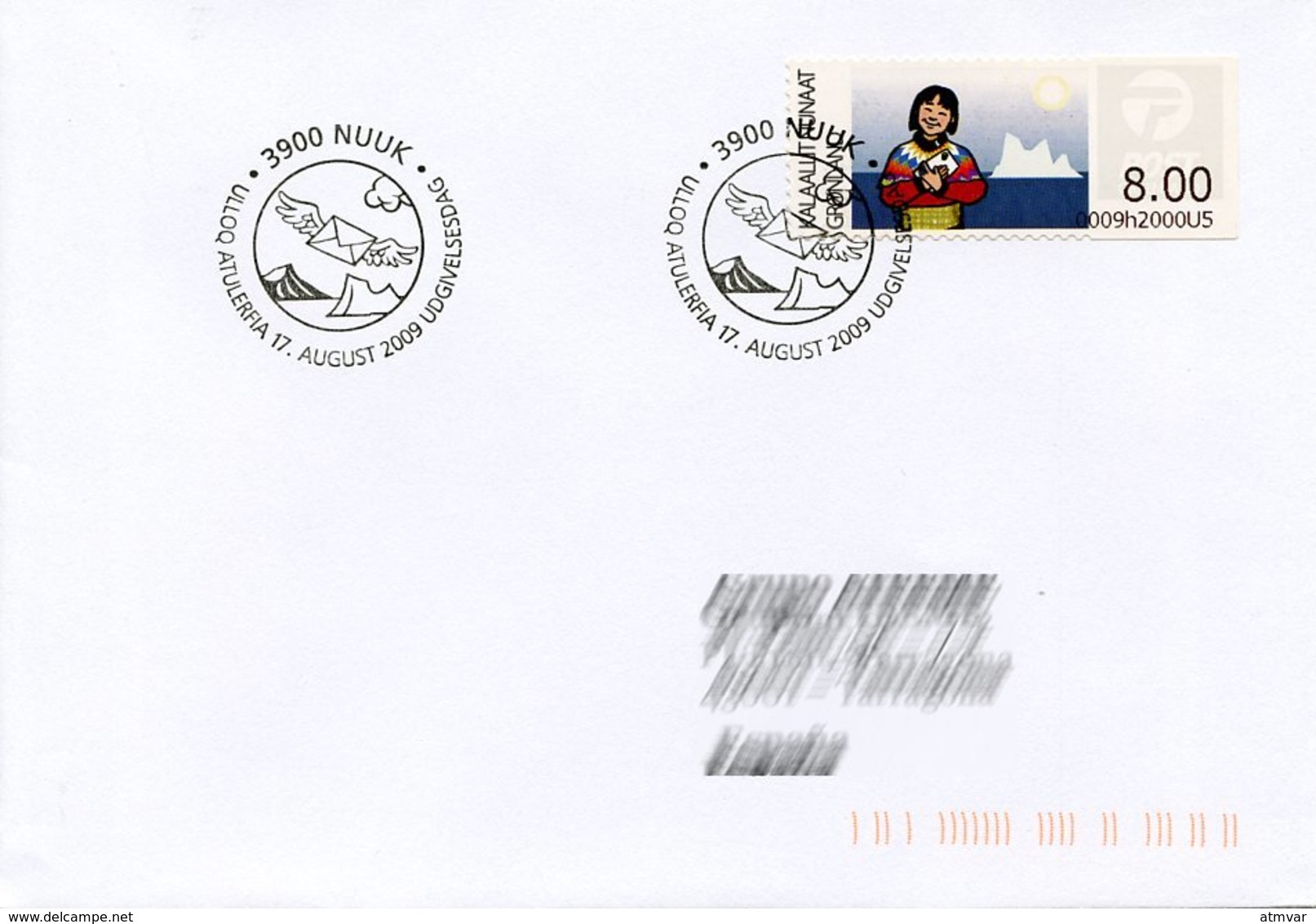 GREENLAND / GROENLAND (2009) - ATM - Receiving A Letter, Post, Iceberg - First Day - Distribuidores