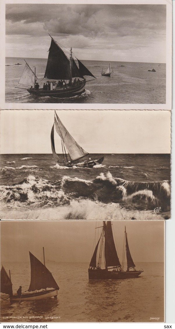 1927-717  6cp  Vieux Gréements De Pêche Côtiére Bretons 3-normandie-?-anglais  La Vente Sera Retirée Le 21-07 - Pêche