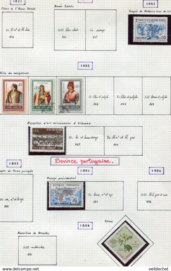 13607 St.Thomas & Prince Collection Vendue Par Page N° 359, 360/2, 366, 370, 374, 391  * / ° /(*)  1952-65  B/TB - St. Thomas & Prince