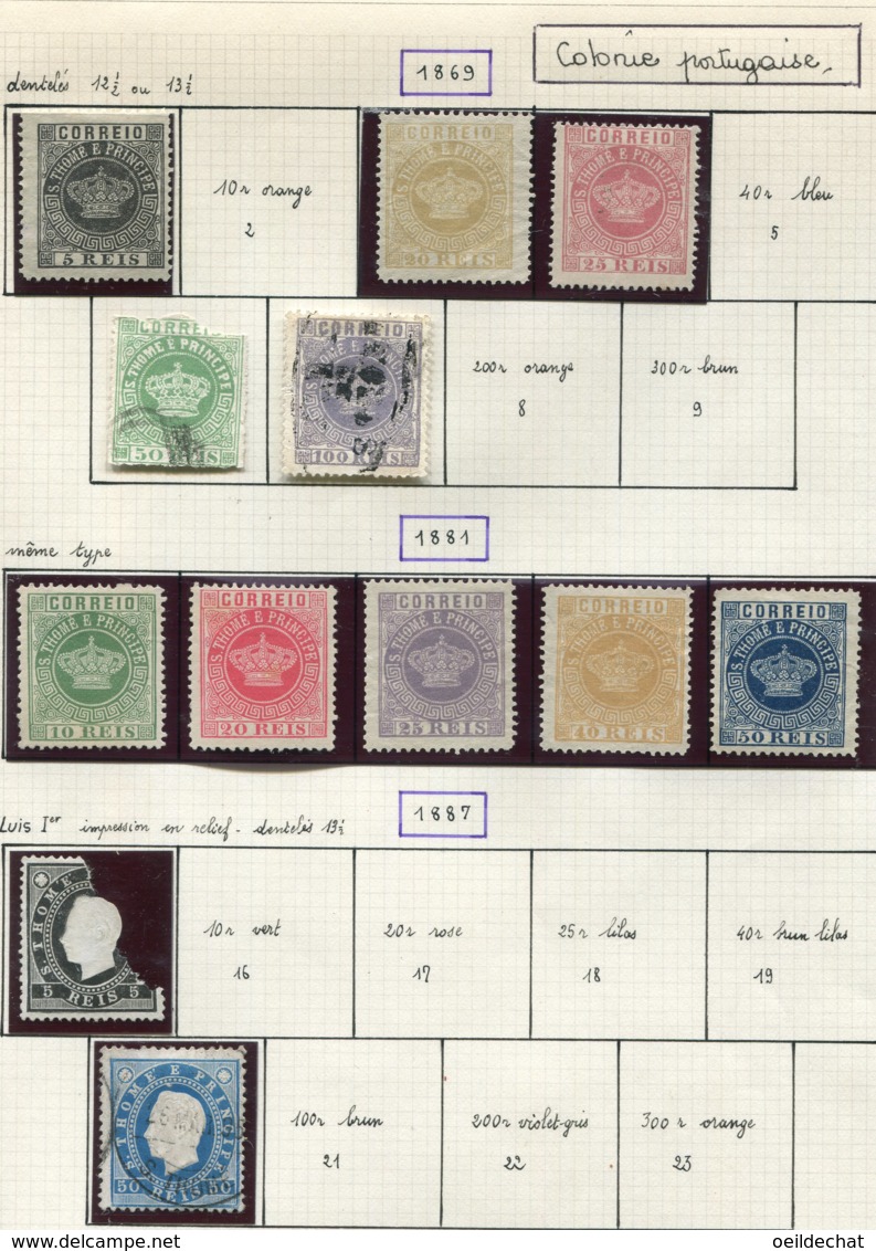 13598 St.Thomas & Prince Collection Vendue Par Page N°1, 3/4, 6/7, 10/4, 20 (*)/ °  1869-87  B/TB - St. Thomas & Prince