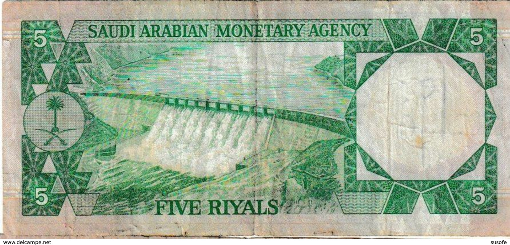 Billete Arabia Saudita 5 Riyal 1977 P17b Usado Saudi Arabian - Saudi Arabia