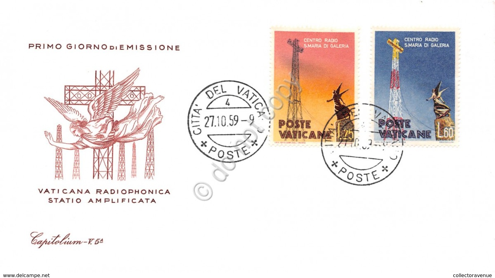 FDC Capitolium Vaticano 1959 - Inaugurazione Radio Vaticana - Non Viaggiata - Non Classificati