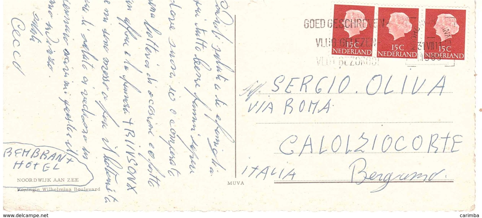 CART. X ITALY NOORDWIJK PALACE HOTEL - Storia Postale