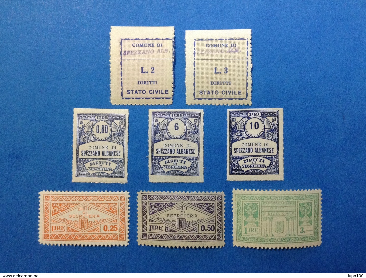 ITALIA LOTTO 8 MARCHE DA BOLLO NUOVE MNH** COMUNALI MUNICIPALI LOCAL MUNICIPAL STEMPELMARKE FISCAUX REVENUE - Revenue Stamps