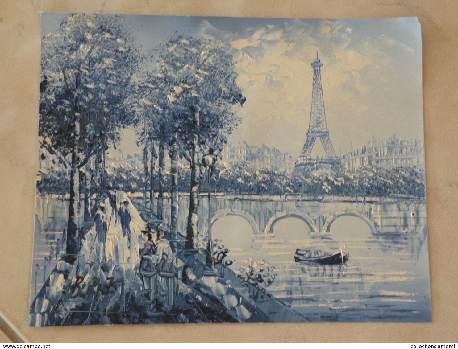 Paris, Bords De Seine - Peinture à L'Huile Sur Toile 26,5cm X 21,5cm - Huiles