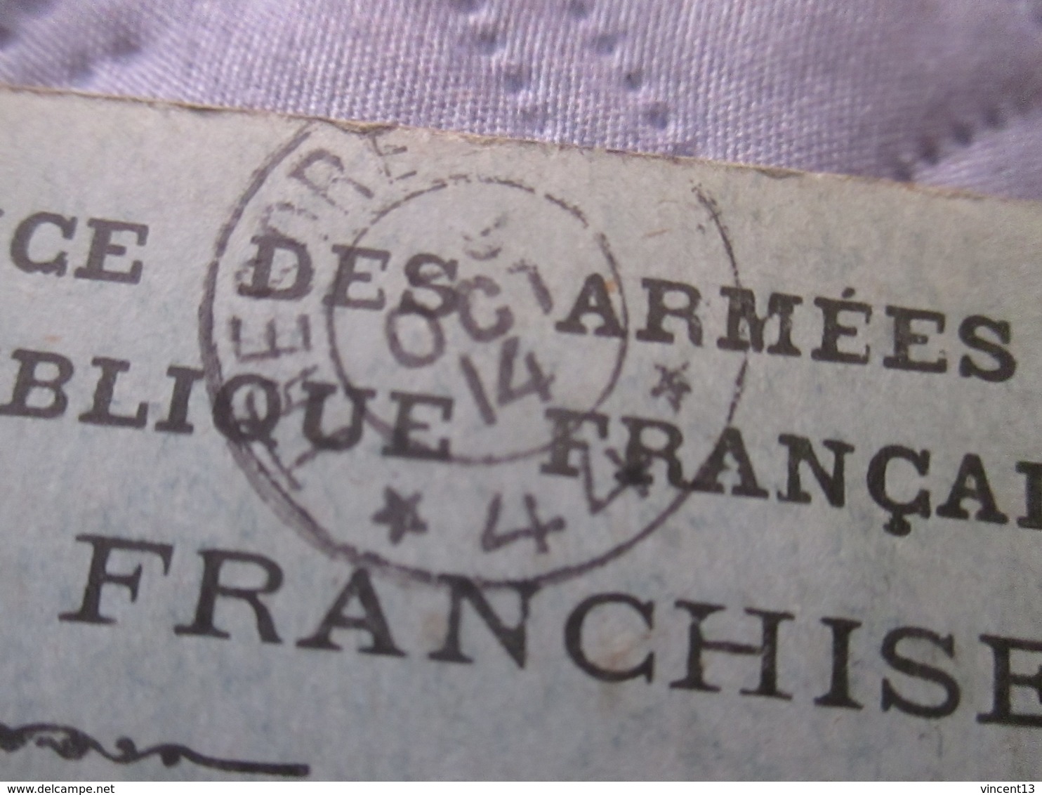 Jolie Carte Militaire FRANCHISE 1914 Poste 44 - Guerre De 1914-18