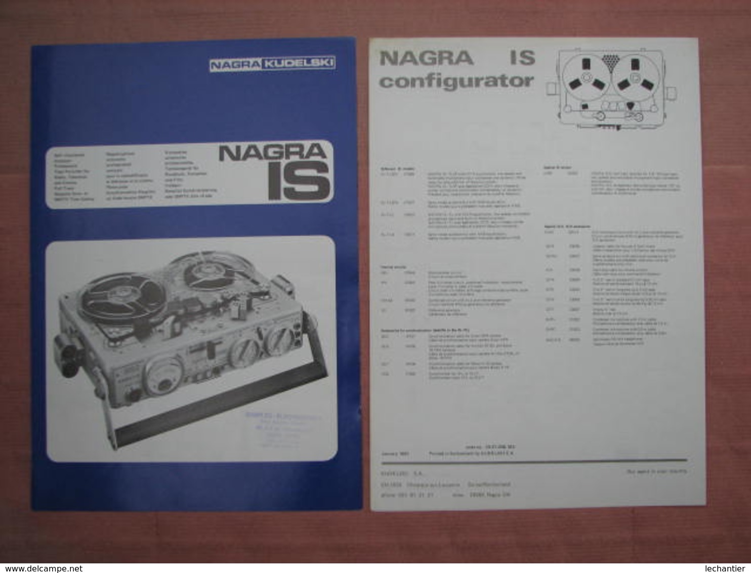 Magétophone NAGRA 38 Pages Documentation. Comme Neuf. - Autres Appareils