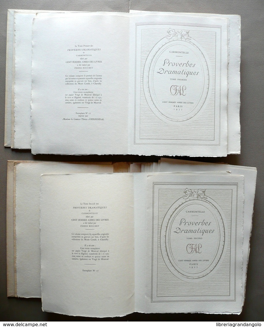 Carmontelle Proverbes Dramatiques Amis Des Livres Paris 1933-1947 2 Volumi - Non Classificati