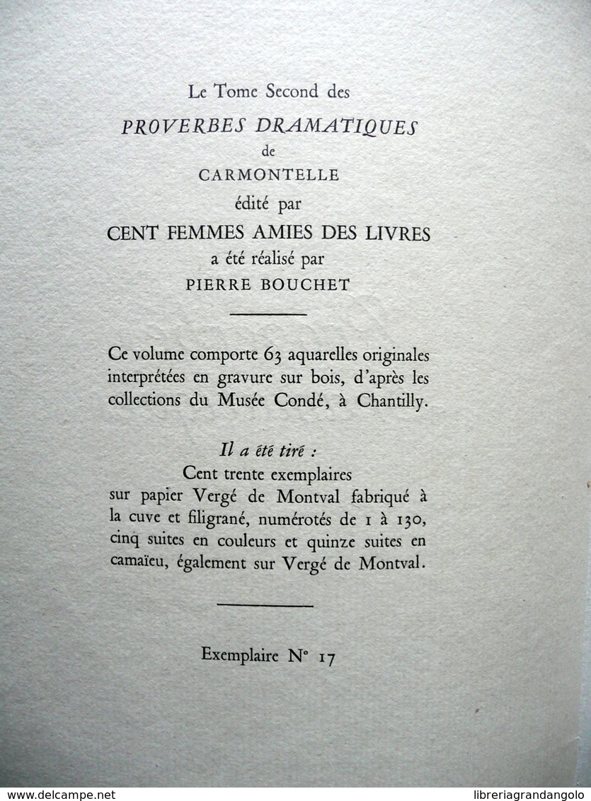 Carmontelle Proverbes Dramatiques Amis Des Livres Paris 1933-1947 2 Volumi - Non Classificati