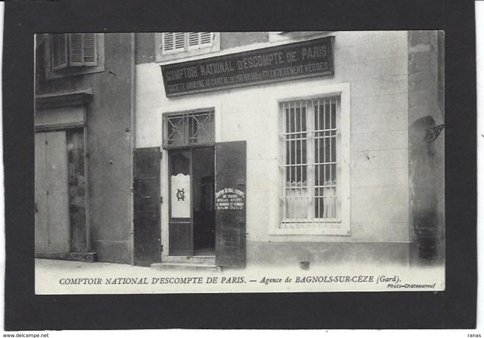 CPA Gard 30 Bagnols Sur Cèze Commerce Shop Devanture Banque écrite - Bagnols-sur-Cèze