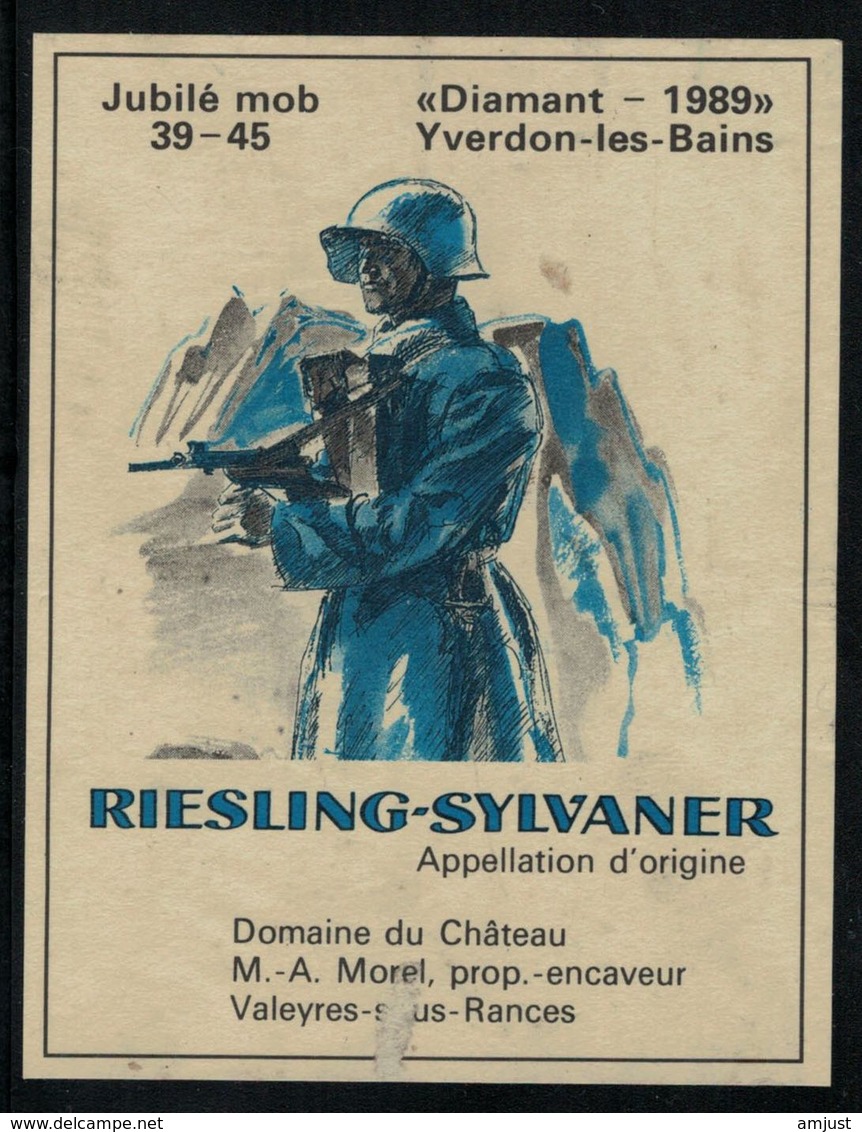 Etiquette De Vin // Riesling-Sylvaner, Jubilé De La Mob 1939-1945 - Militaria