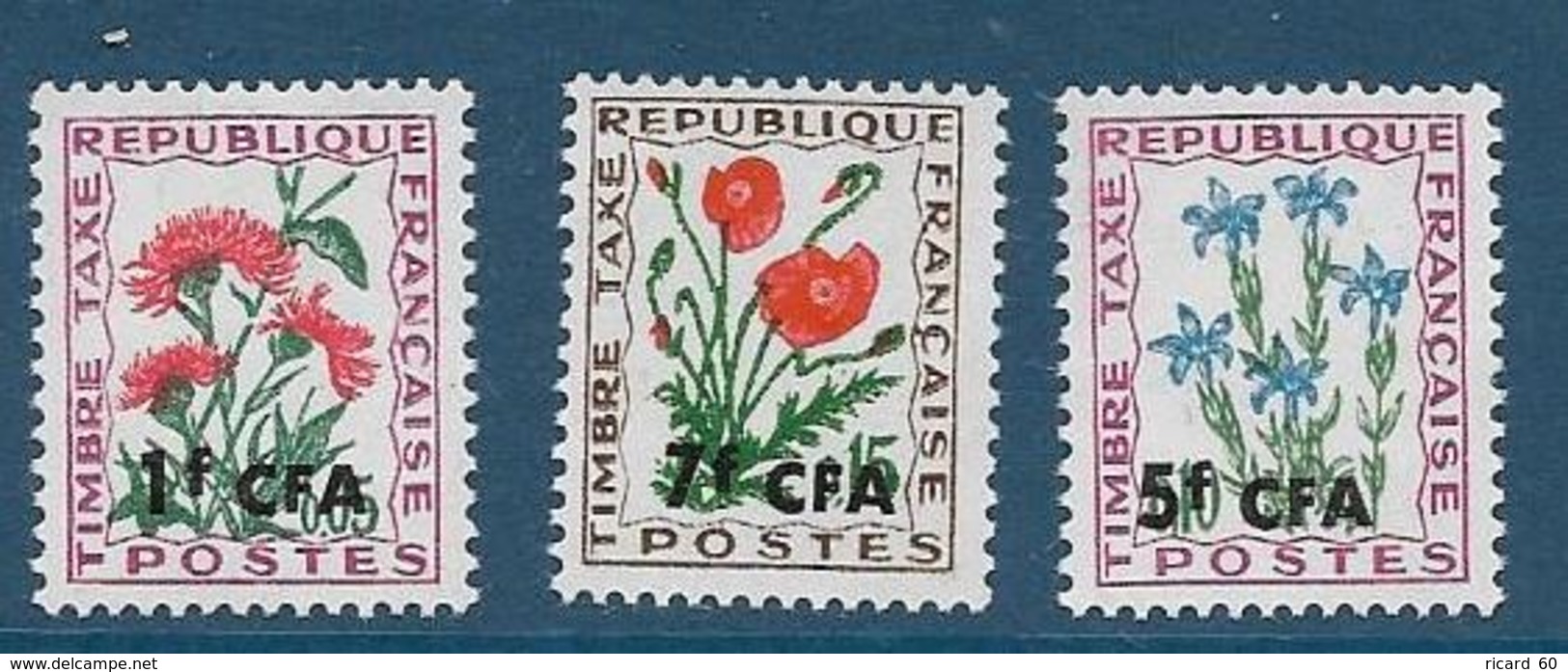Timbres Neufs** Réunion, N°48 à 50 Yt, Taxe, Fleurs Des Champs - Postage Due