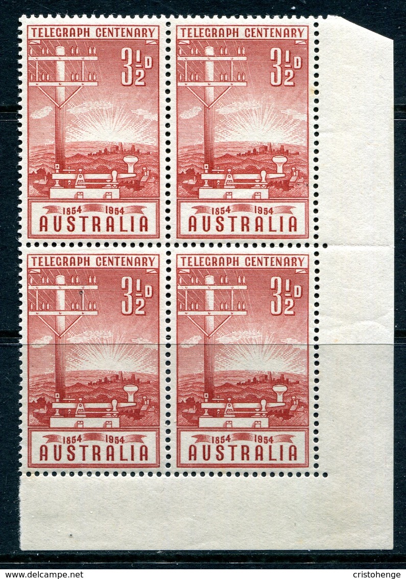 Australia 1954 Telegraph Centenary Block LHM (SG 275) - Mint Stamps