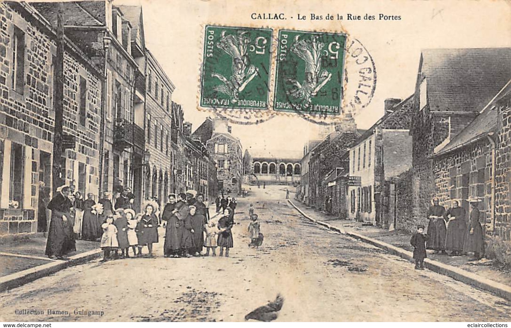 Callac       22        Le Bas De La Rue Des Portes          (voir Scan) - Callac